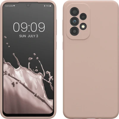 Afbeelding van kwmobile telefoonhoesje geschikt voor Samsung Galaxy A33 5G Hoesje met siliconen coating Smartphone case in mat oudroze