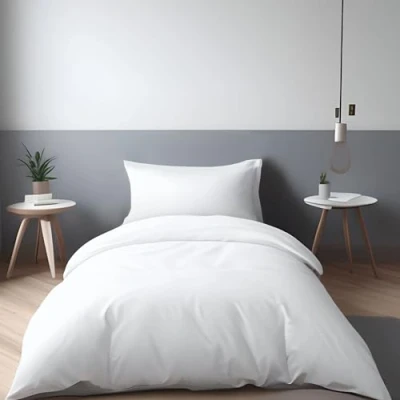 Afbeelding van LivinEase Geborstelde Microvezel 135 x 200cm Dekbedovertreksets 100 GSM Wit Dekbedovertrek Met 1 Kussensloop (80x80 cm) Hotelkwaliteit Hypoallergeen, Onderhoudsvriendelijk en Comfortabel