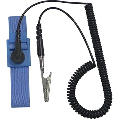 Afbeelding van TRU COMPONENTS SD AS D4 ESD armband Lichtblauw, Zwart Incl. aardingskabel Drukknop 9.52 mm (3/8)
