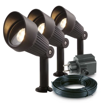 Afbeelding van 3x LED grond spot 12V 3 watt complete set