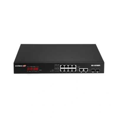 Afbeelding van edimax Schakelaar 12x GE GS 5210PL (12 Havens), Netwerkschakelaar, Zwart