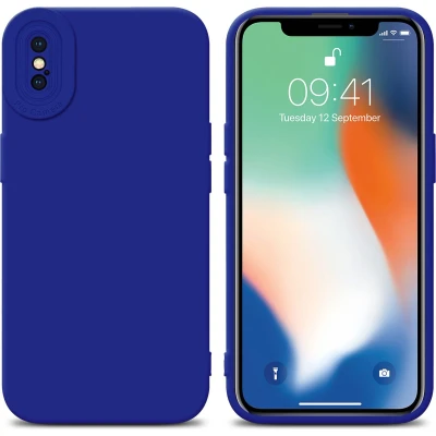Afbeelding van Cadorabo Hoesje geschikt voor Apple iPhone X / XS in FLUID BLAUW Beschermhoes TPU silicone Cover Case