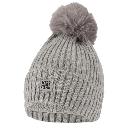 Afbeelding van Heatkeeper Thermo Muts met Pompon Dames Grey