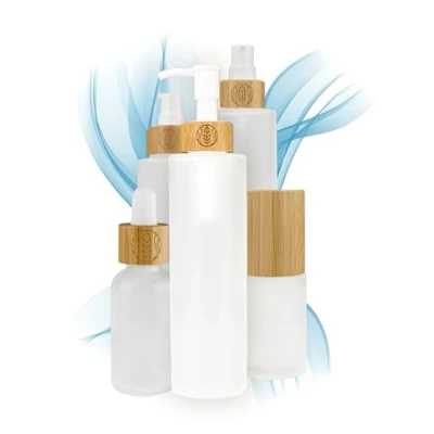 Afbeelding van Wachsmann Glazen flessen met bamboedeksel, doe het zelf, natuurlijke cosmetica, geschenkverpakking, sproeikop, lotion , zeepdispenser, 30 ml, 100 150 ml (150 gegraveerd, 2