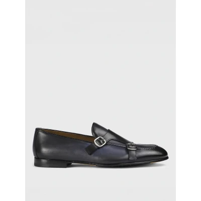Afbeelding van Elegant Leather Slip On Shoes with Buckle Detail for Formal Occasions