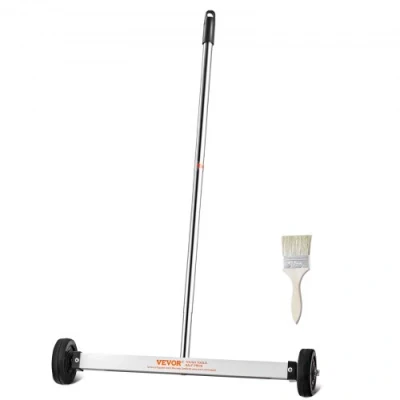 Afbeelding van VEVOR Magnetische veegmachine, 44,5 cm, met wielen en verstelbare handgreep, capaciteit van 4,5 kg, lichte mini magnetisch, voor het optillen spijkers schroeven, eenvoudige