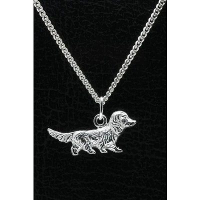Afbeelding van Zilveren Teckel ketting hanger haar
