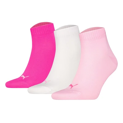 Afbeelding van Puma Sokken 3P Quarter Socks Roze/Wit Maat 39/42