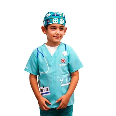 Afbeelding van Doktersjas met Hoofdkapje DeQube Verkleedkleding Chirurg / Dokter 3 6 Jaar