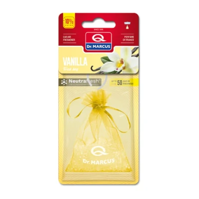 Afbeelding van Dr. Marcus Vanilla Fresh bag luchtverfrisser met neutrafresh technologie Geurhanger Tot 50 dagen geurverspreiding 20 Gram