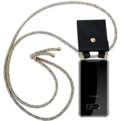 Afbeelding van Cadorabo Hoesje geschikt voor Samsung Galaxy S8 in REGENBOOG Silicone Mobiele telefoon ketting beschermhoes met gouden ringen, koordriem en afneembare etui