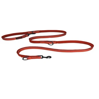 Afbeelding van HALTI Dubbelzijdige lijn voor honden, maat klein, rood, 2 m, beste premium puppy en hondenriem, neopreen gevoerd, gemakkelijk te gebruiken, reflecterend, verstelbare lengtes, ideale hondenriem