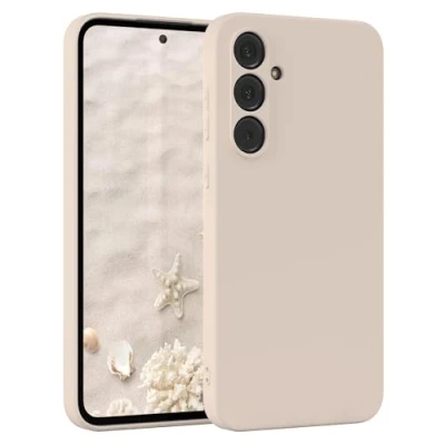 Afbeelding van EAZY Case Silicone voor Galaxy A55 Zacht Schokbestendig Mobiel Telefoon Hoesje Beschermend Geval met Camera Bescherming Dun Premium Cover TPU Bumper in Taupe