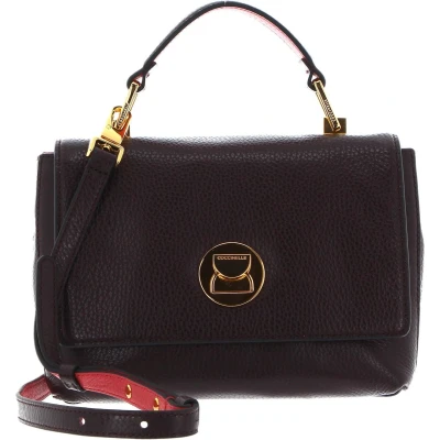 Afbeelding van COCCINELLE Leren Avondtas Handtas Liya Handbag Darkbrown / Cranberry Donkerbruin