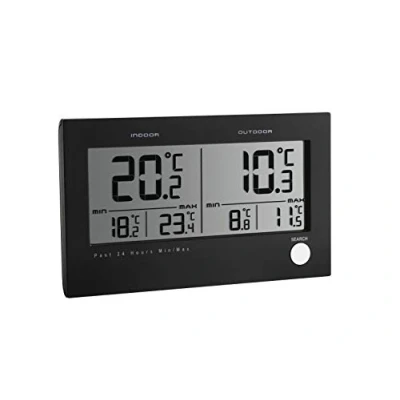 Afbeelding van TFA Dostmann 30.3048 Twin draadloze thermometer, binnen en buiten, met temperatuuralarm, incl. externe kunststof, zwart 1,7 x 13,7 8,3 cm, L 148 B 57 H 119 mm