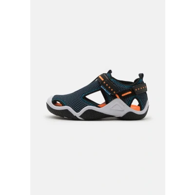 Afbeelding van Geox Wader Outdoorsandalen voor kinderen, Maat: 38, Navy/orangefluo Imitatieleer/ textiel