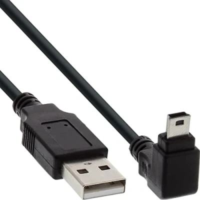 Afbeelding van InLine USB naar Mini B kabel haaks USB2.0 2 meter