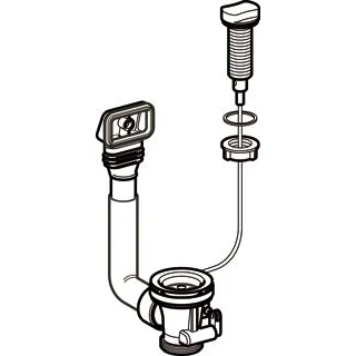 Afbeelding van Geberit gootsteenplug met overloop waste (chroom)