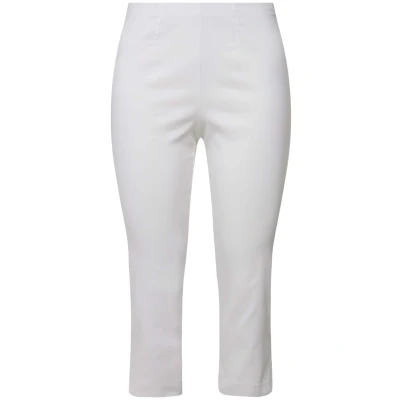 Afbeelding van Ulla Popken Grosse 7/8 Bengalin Gerader Schnitt KNÖCHELLANG Broek, Dames, Maat: 54, Snow white