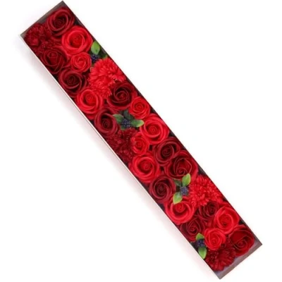 Afbeelding van Zeepbloemen Extra Lange Doos Geschenk Set Klassieke Rode Zeeprozen Zeep Bloemen Rozen Cadeau