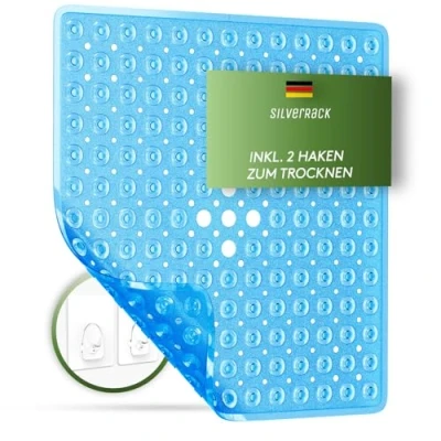 Afbeelding van SilverRack Douchemat, antislip, machinewasbaar en schimmelbestendig, 53 x cm, blauw