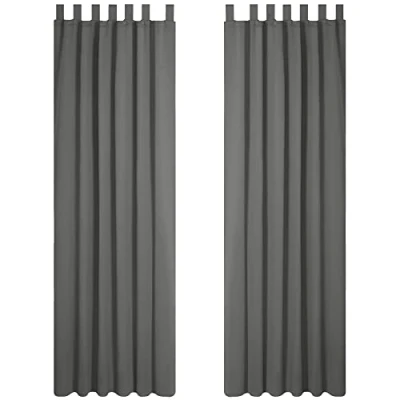 Afbeelding van Deconovo Gordijnen Lussen, Lichtgrijs, 140x245 cm (B x H), set van 2, Verduisterende Gordijnpanelen in Polyester voor Slaapkamer, Woonkamer, Keuken