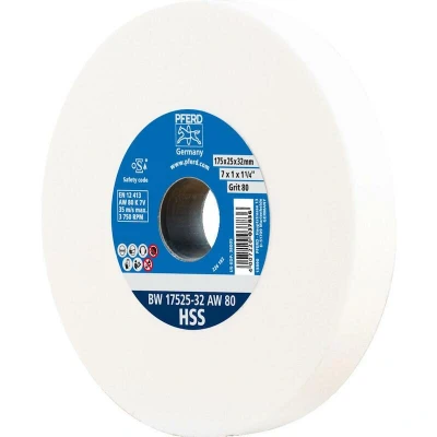 Afbeelding van PFERD slijpschijf HSS, 175 x 25 32 mm, A80, 39009700, middelharde voor het slijpen van HSS boren, met verloophulzen (25/20/16 mm)