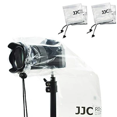 Afbeelding van JJC 4 stuks camera regenhoes beschermer voor Canon Nikon Sony camera&#039;s met lens en flitser tot 28x17cm/11&quot;x7&quot; (L*W), transparante regenjas regenkleding