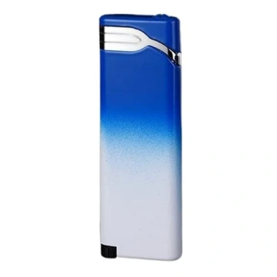 Afbeelding van Dunne aansteker, winddichte Jet Red Flame butaan aansteker (gas niet inbegrepen), draagbare fakkelaanstekers, dames dame vrouw geschenken/heren(Color:White blue)