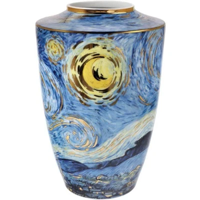Afbeelding van Goebel Vincent van Gogh Vaas Sterrennacht 24 Artis Orbis porselein 24cm met echt goud