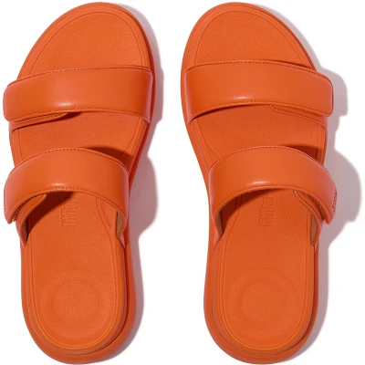 Afbeelding van FitFlop F Mode Go Adjustable Flatform Two Bar Slides ORANJE Maat 36