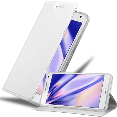 Afbeelding van Cadorabo Hoesje geschikt voor Samsung Galaxy A7 2015 in CLASSY ZILVER Beschermhoes met magnetische sluiting, standfunctie en kaartvakje Book Case Cover Etui