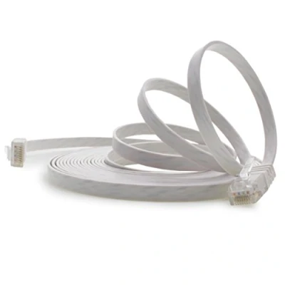 Afbeelding van 2m Cat6 platte Netwerkkabel Lan Ethernet Gigabit Kabel Cable Patchkabel RJ45 wit 1 stuk