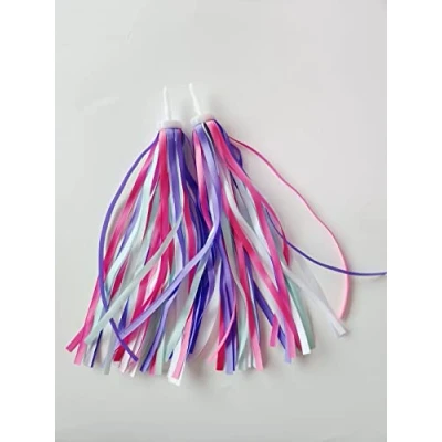 Afbeelding van 1 paar kleurrijke luchtslangen kinderfietsstuur streamer voor meisjes jongens stuur banden fietsgrepen kwasten decoratie carrier accessoires
