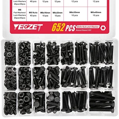 Afbeelding van YEEZET 163 Set M4 M5 M6 Heavy Duty Bouten en Moeren Assortiment Kit Legering Staal Grade 8.8 Inclusief 13 Meest voorkomende Maten