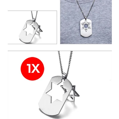 Afbeelding van Actie4you® Davidster Kruis Ketting Joodse Hexagram Culturele sieraden met Hanger Zilver Uitklapbaar