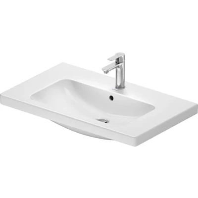 Afbeelding van Duravit D Code wastafel, met kraangat, overloop, 800x480x165mm, wit hoogglans, 23998000002