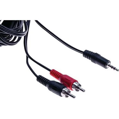Afbeelding van Stereokabel 3,5 mm jack naar 2 x RCAM zwart 5 m