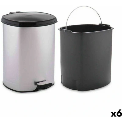 Afbeelding van Pedaalemmer Zilverkleurig Plastic 6 L (6 Stuks)