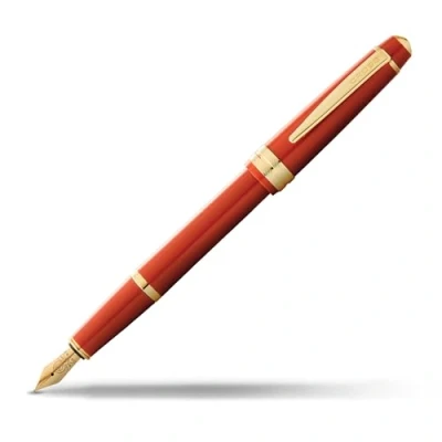 Afbeelding van Cross Bailey Light vulpen (veerdikte F, incl. geschenkverpakking) barnsteen lak met goudkleurig beslag