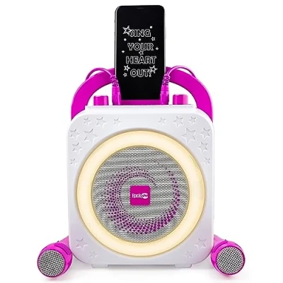 Afbeelding van RockJam Ring Bluetooth karaoke machine met twee microfoons