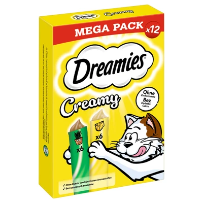 Afbeelding van Dreamies Creamy Snacks Catnip &amp; Kaas (12 x 10 g)