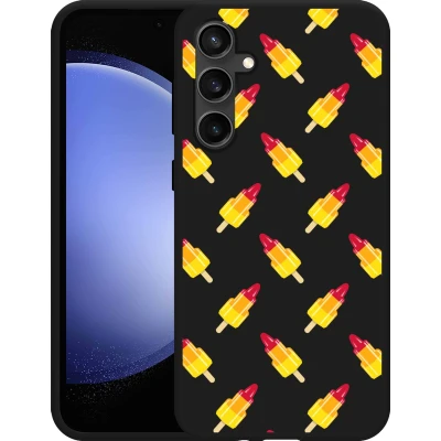 Afbeelding van Cazy Hoesje Zwart geschikt voor Samsung Galaxy S23 FE Raketjes