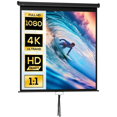 Afbeelding van HOMCOM Projectiescherm Plastic 162,5x8x162cm Zwart