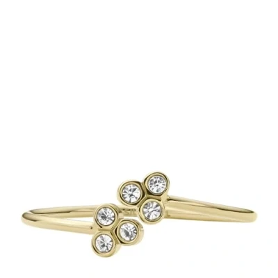 Afbeelding van Fossil damesring Sadie Trio Glitz goudkleurige roestvrijstalen ring, JF04114710
