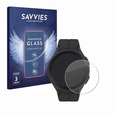 Afbeelding van Savvies Tempered Glass Screen Protector voor Samsung Galaxy Watch 5 Pro (3 Stuks) 9H Gehard Glas Scherm Beschermer