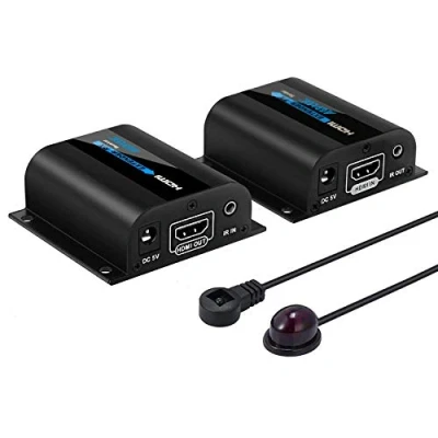 Afbeelding van AGPtek 60m LKV372A HDMI Netwerkverlenger via Enkele Kabel Cat6 / 6a 7 Ethernet Ondersteunt 3D 1080P 20 60KHz Frequentie IR Afstandsbediening