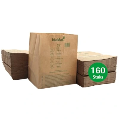 Afbeelding van 7 lt. BIOMAT composteerbare papieren zakken (160 stuks)