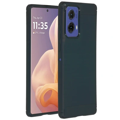 Afbeelding van imoshion Hoesje Geschikt voor Motorola Moto G85 Siliconen Brushed Backcover Donkerblauw