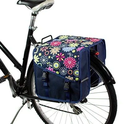 Afbeelding van BikyBag Classic CS Dubbele Fietstas, modieus, fiets vrouwen mannen (roze madeliefjes)